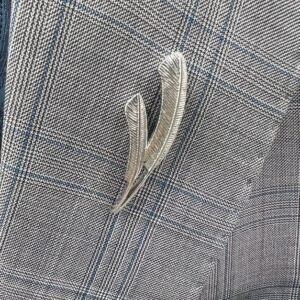 Feather Shaped Small Size Lapel Pin Brooch