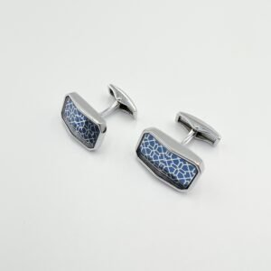 Rectangle Blue Enamel Cufflinks
