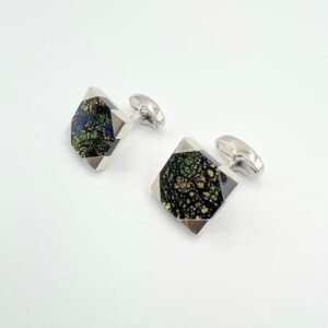 Unique Heathergem Square Silver Plated Cufflinks