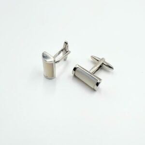 Silver And Ceramic Cufflinks