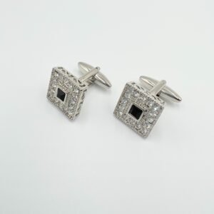 Black Onyx Antiqued Square Cufflinks