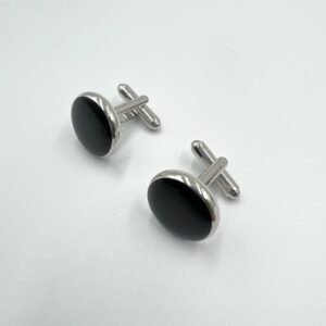 Classic Round Black Cufflinks
