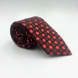 Unique  Dotted Maroon Polka Neck tie
