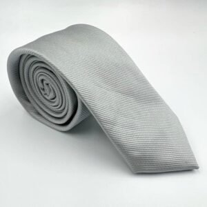 Classic Unisex Striped Silver Neck tie