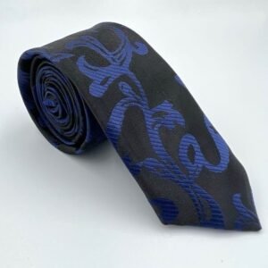 Unisex Floral Design Black &  Blue Neck tie