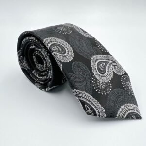 Unique Paisley Design Black Neck tie