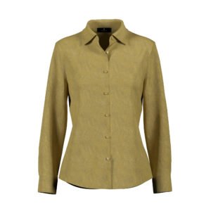 YELLOW SILK LONG SLEEVED TOP