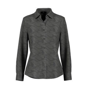 BLACK SILK LONG SLEEVED TOP