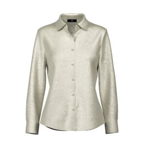 WHITE SILK LONG SLEEVED TOP