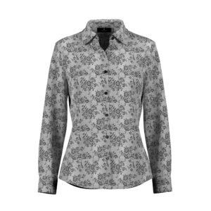 GREY SILK LONG SLEEVED TOP