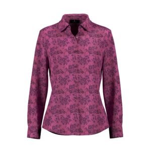 DARK PINK SILK LONG SLEEVED TOP