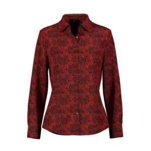BURGUNDY SILK LONG SLEEVED TOP