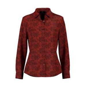 MAROON SILK LONG SLEEVED TOP