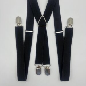 Y-StyleDouble Clipped Suspenders In Solid Black