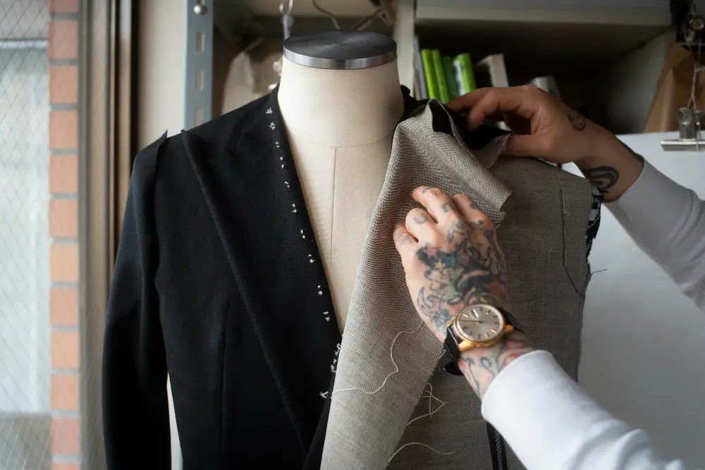 Hand-drafted bespoke suit pattern created by a London tailor