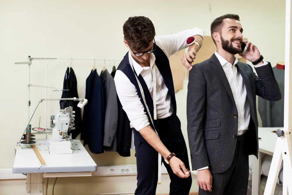 Professional bespoke suit fitting in London
